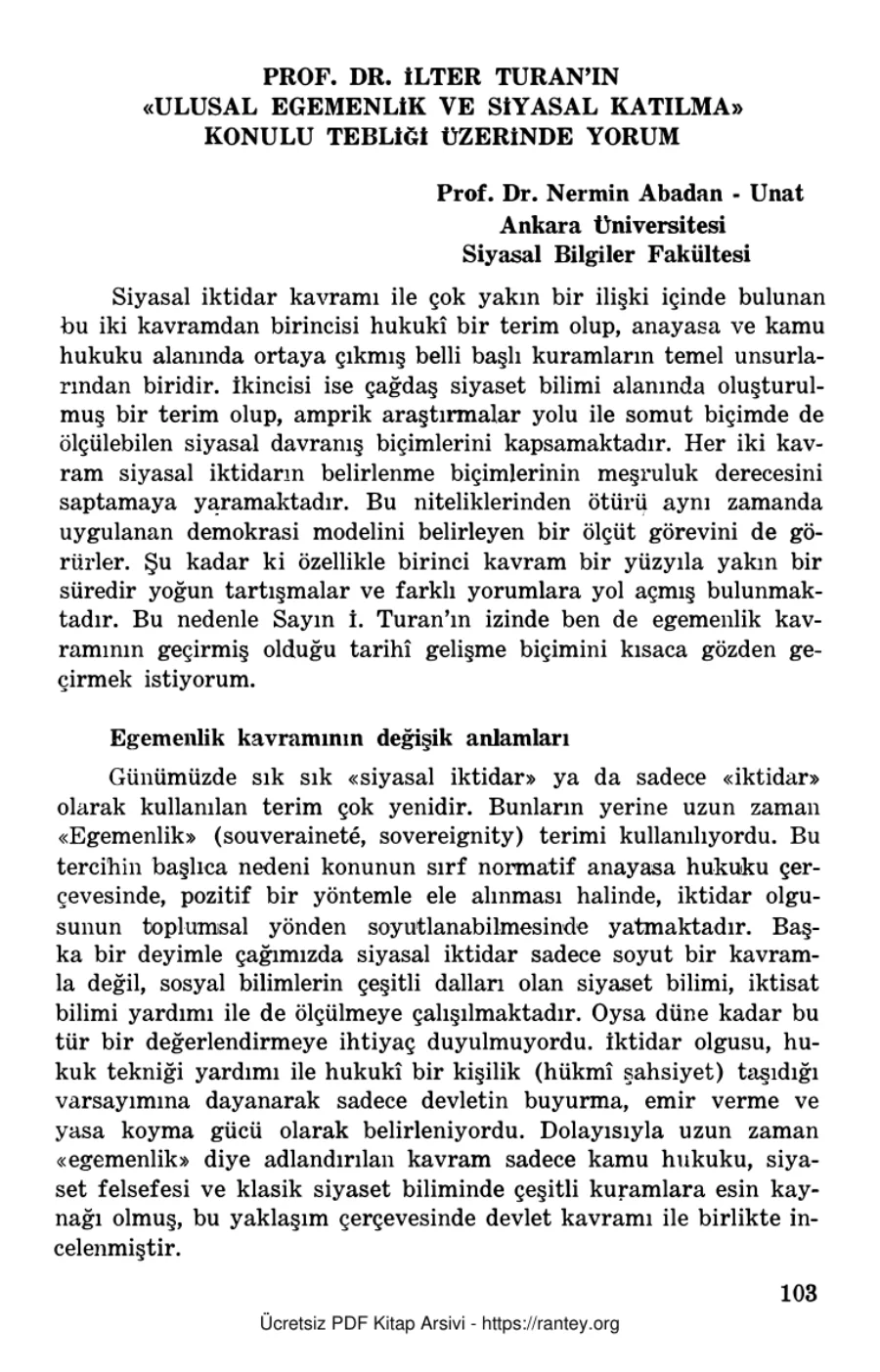 1 Milli Egemenlik Sempozyumu Ankara 24 25 Nisan 1985 TBMM Yayınları Nermin Abadan Unat kapak görseli
