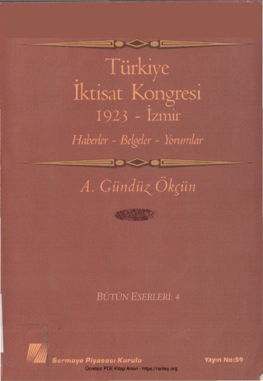 1923 İzmir İktisat Kongresi kapak görseli
