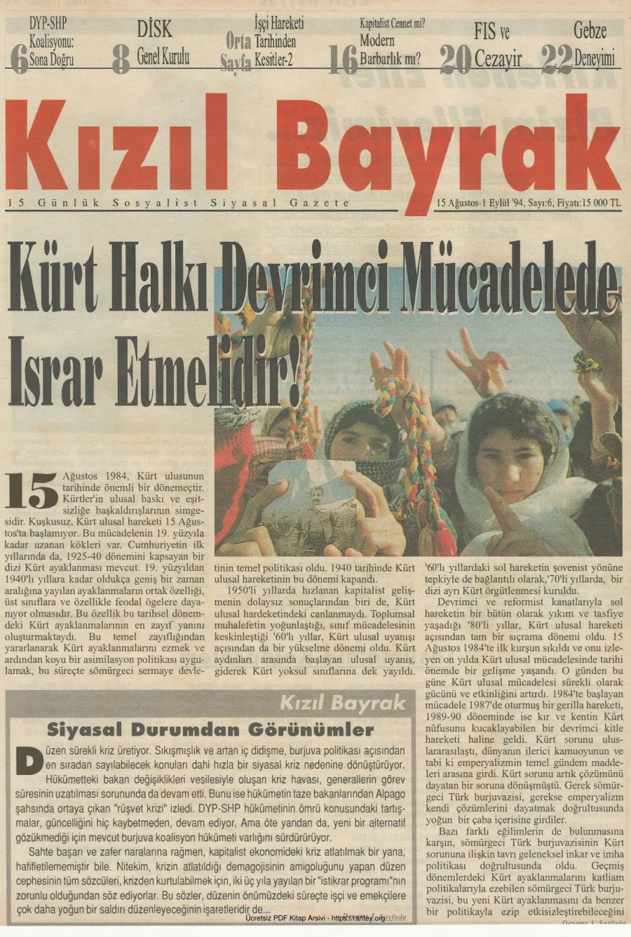 1994 Sayı 06 15 Ağustos 01 Eylül kapak görseli