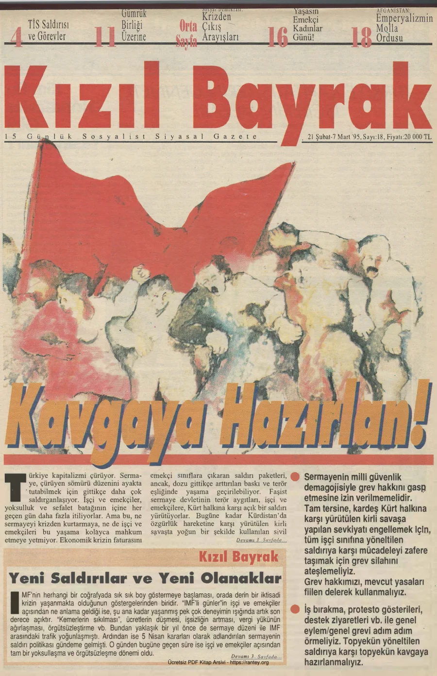 1995 Sayı 18 21 Şubat 07 Mart kapak görseli