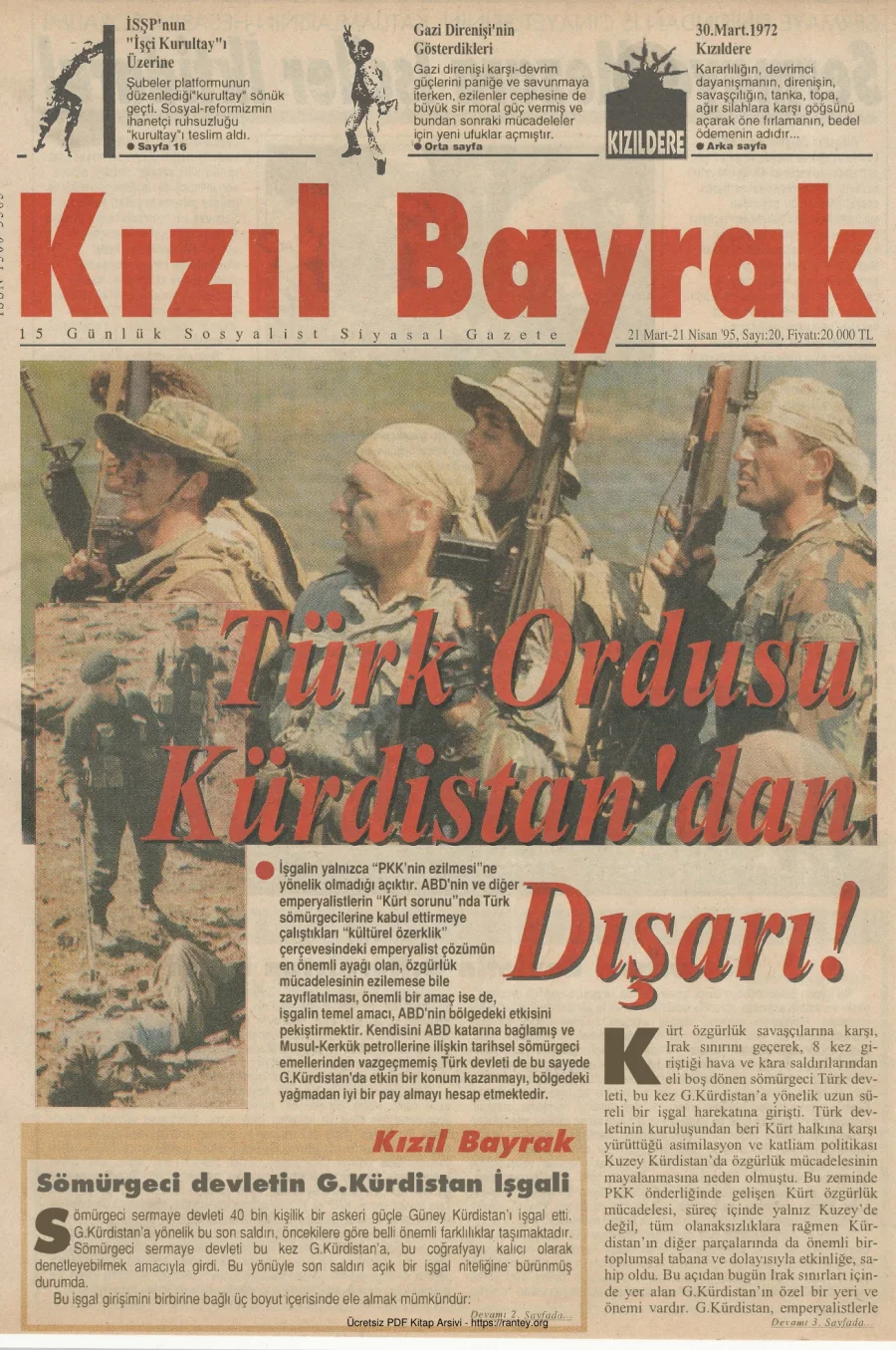 1995 Sayı 20 21 Mart 21 Nisan kapak görseli