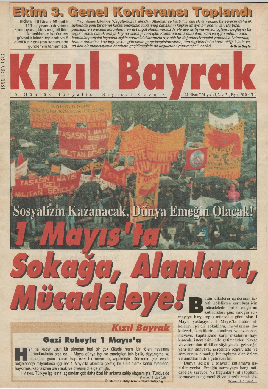 1995 Sayı 21 21 Nisan 07 Mayıs kapak görseli