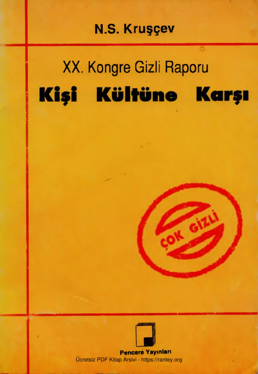 20. Kongre Gizli Raporu: Kişi Kültüne Karşı kapak görseli