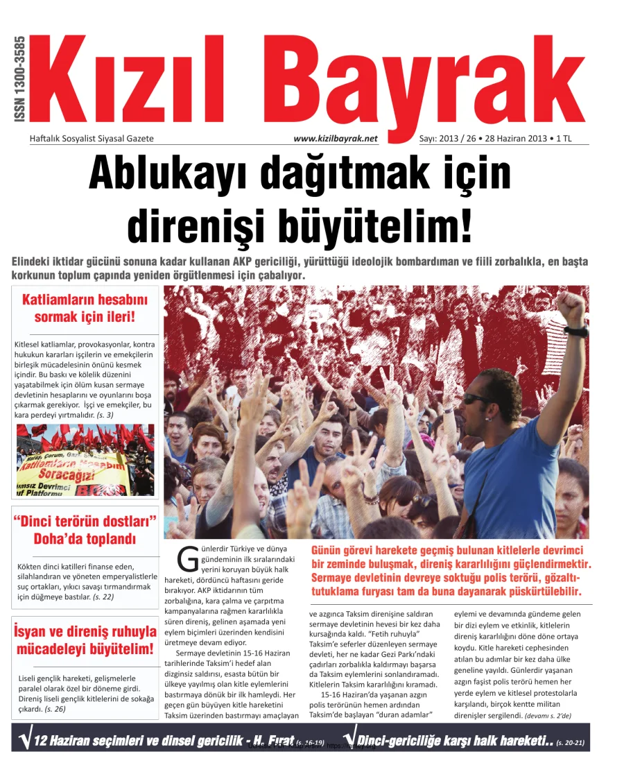 2013 Sayı 26 28 Haziran kapak görseli
