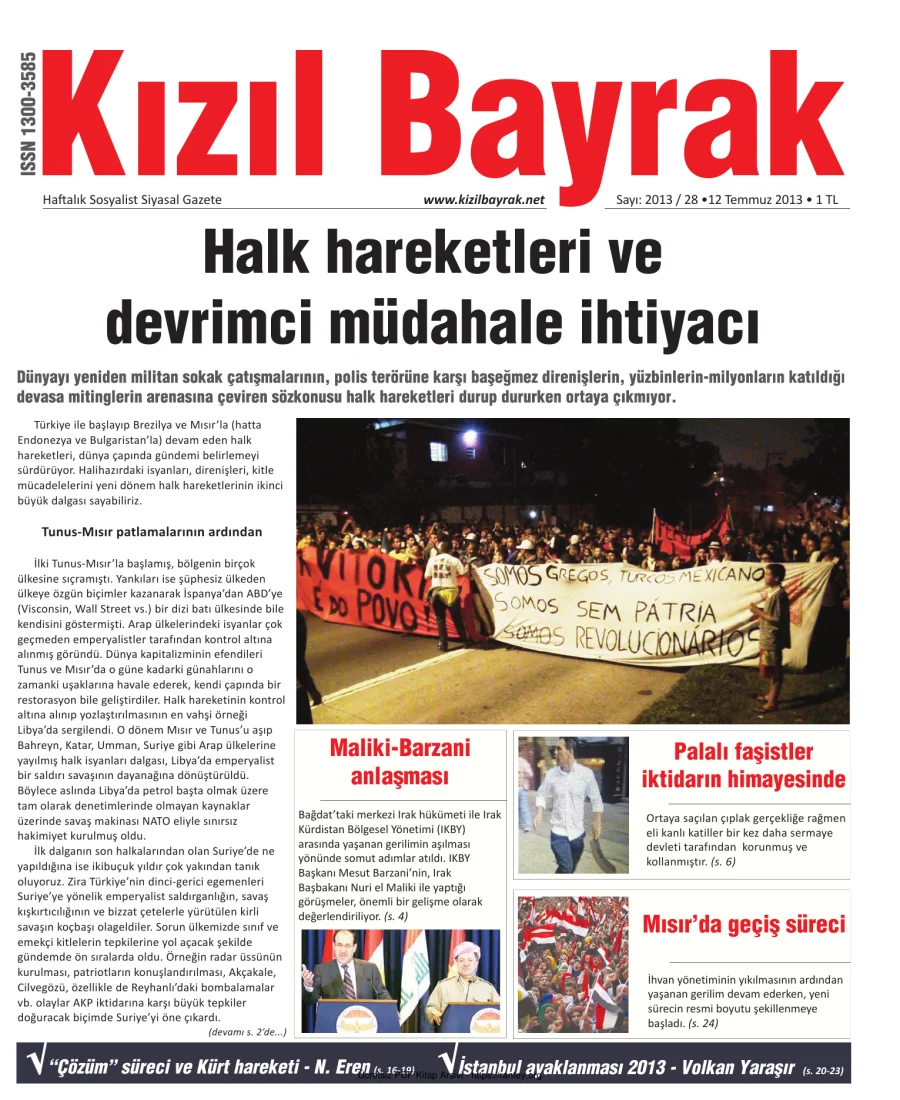 2013 Sayı 28 12 Temmuz kapak görseli