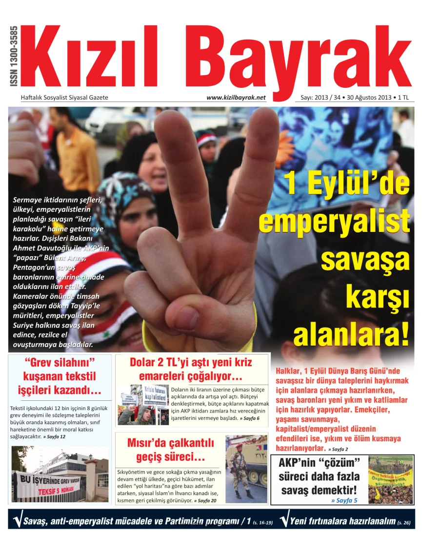 2013 Sayı 34 30 Ağustos kapak görseli