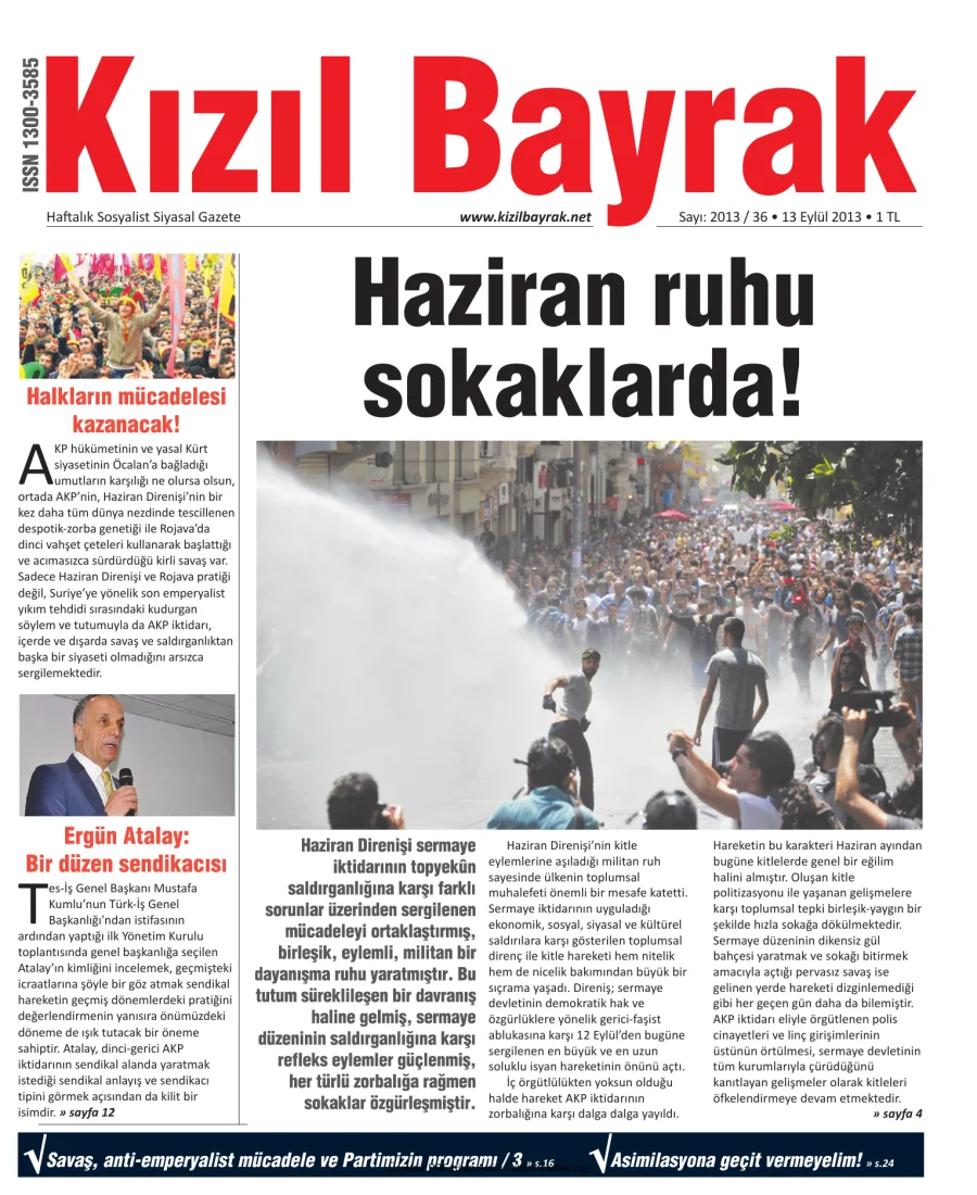 2013 Sayı 36 13 Eylül kapak görseli