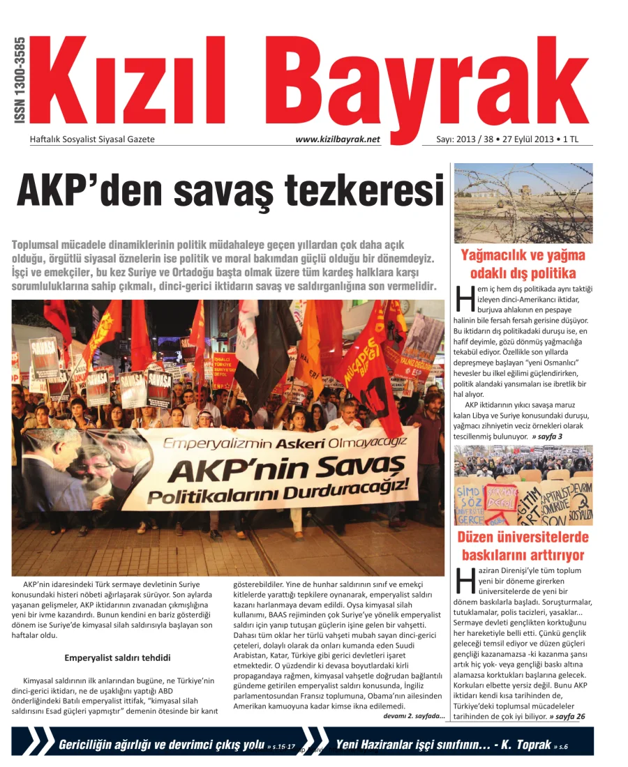 2013 Sayı 38 27 Eylül kapak görseli