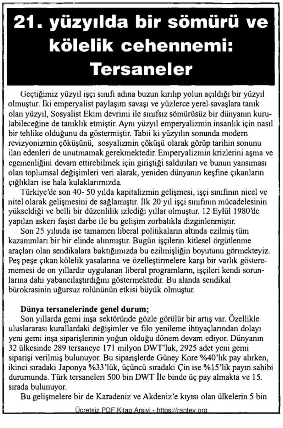 21. Yüzyılda Bir Sömürü ve Kölelik Cehennemi: Tersaneler kapak görseli