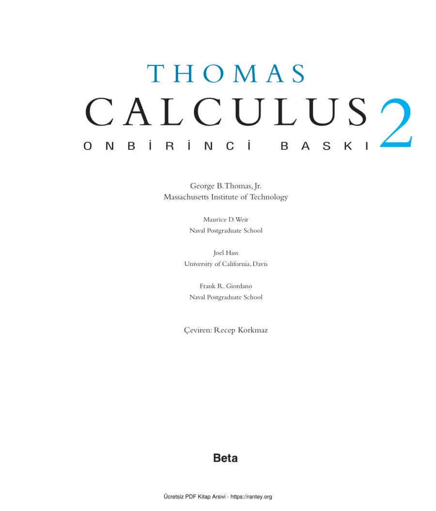 2Thomas Calculus kapak görseli
