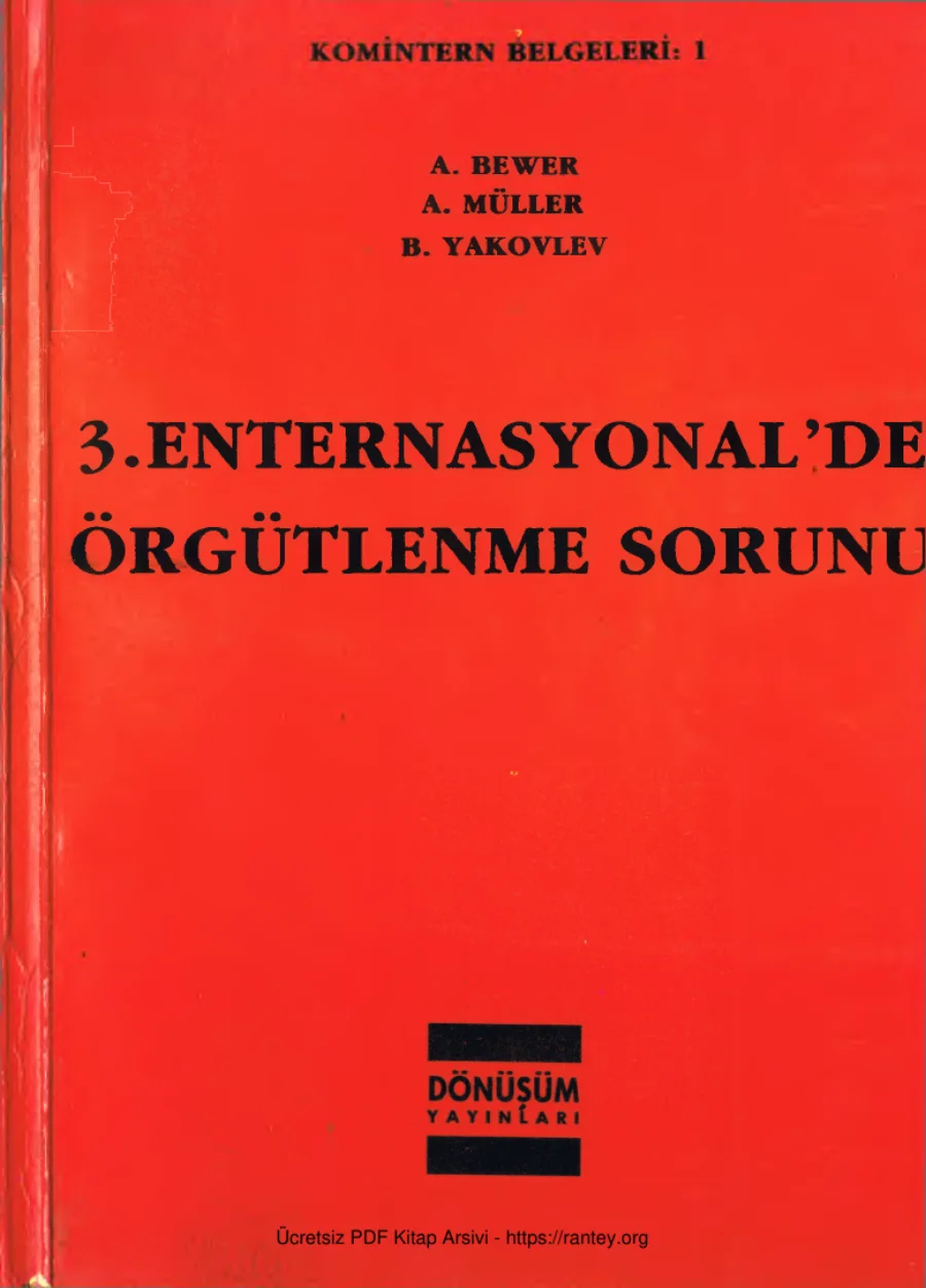 3. Enternasyonal'de Örgütlenme Sorunları kapak görseli