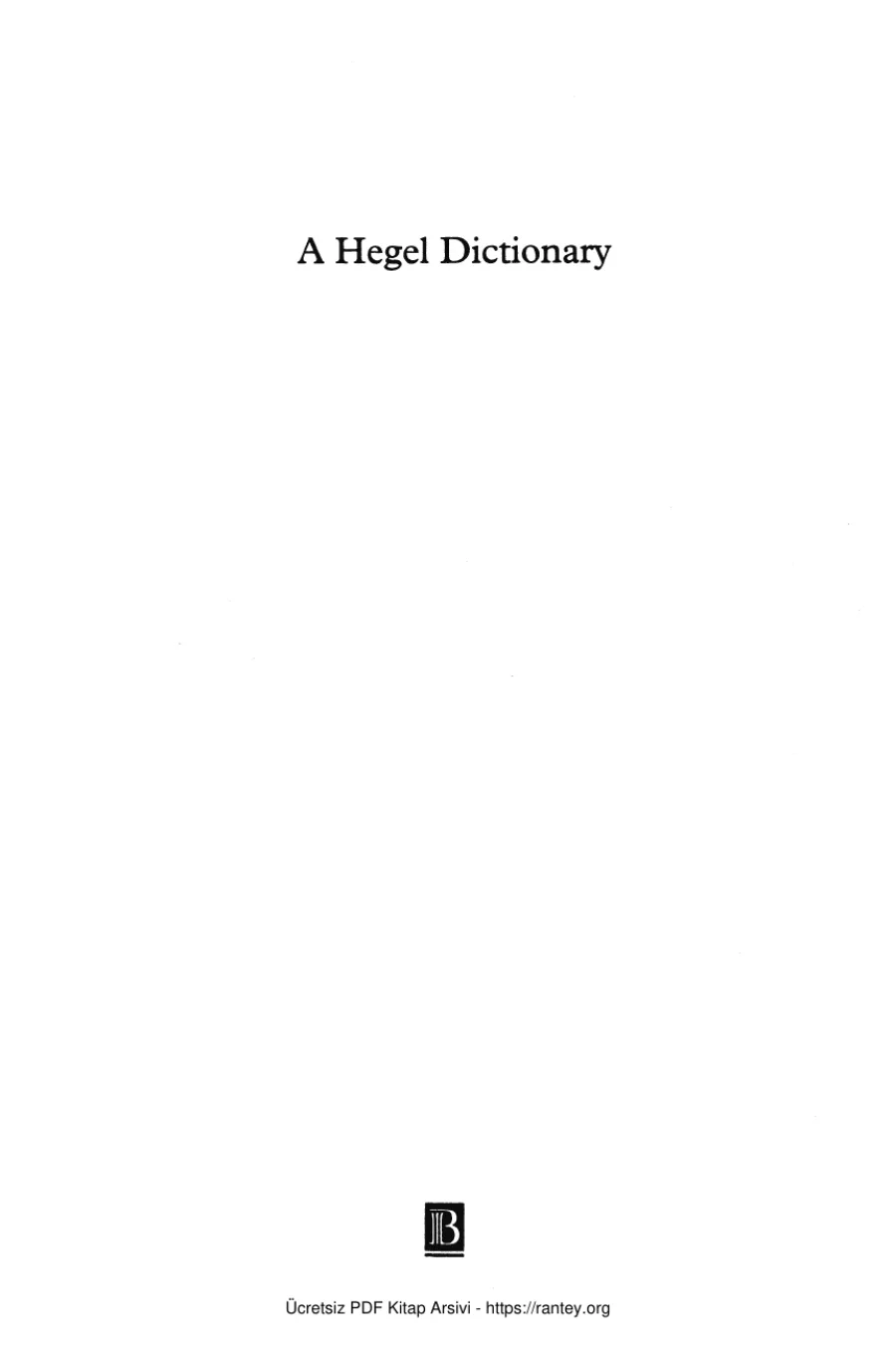 A Hegel Dictionary kapak görseli