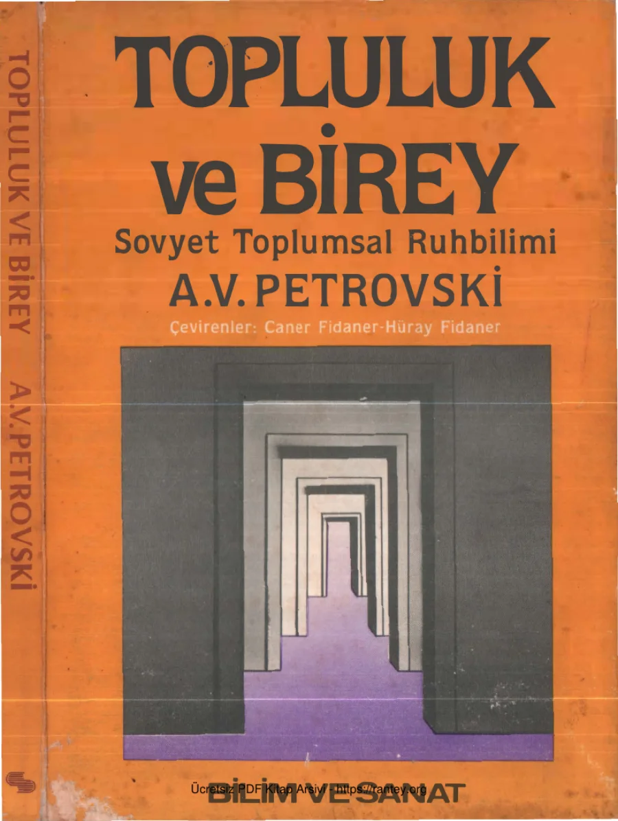 A V Petrovski Topluluk ve Birey Sovyet Toplumsal Ruhbilimi Cilt I kapak görseli