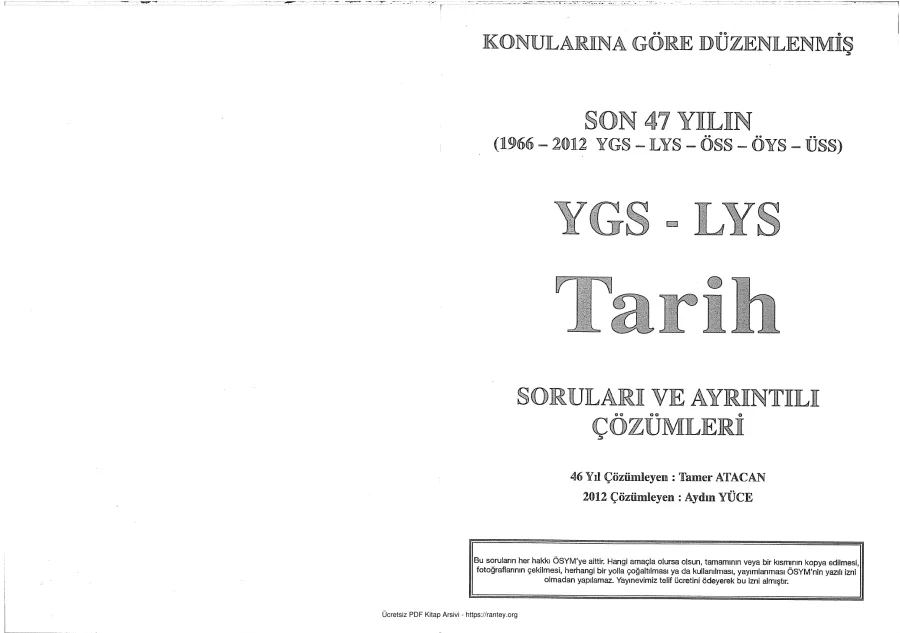 A Yayınları Son 47 Yıl YGS LYS Tarih Soruları ve Ayrıntılı Çözümleri kapak görseli