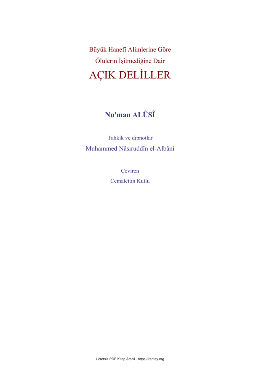AÇIK DELİLLER Numan ALS Muhammed Nsıruddn el Albn Ebu Abdulmumin Tekin Mıhçı kapak görseli