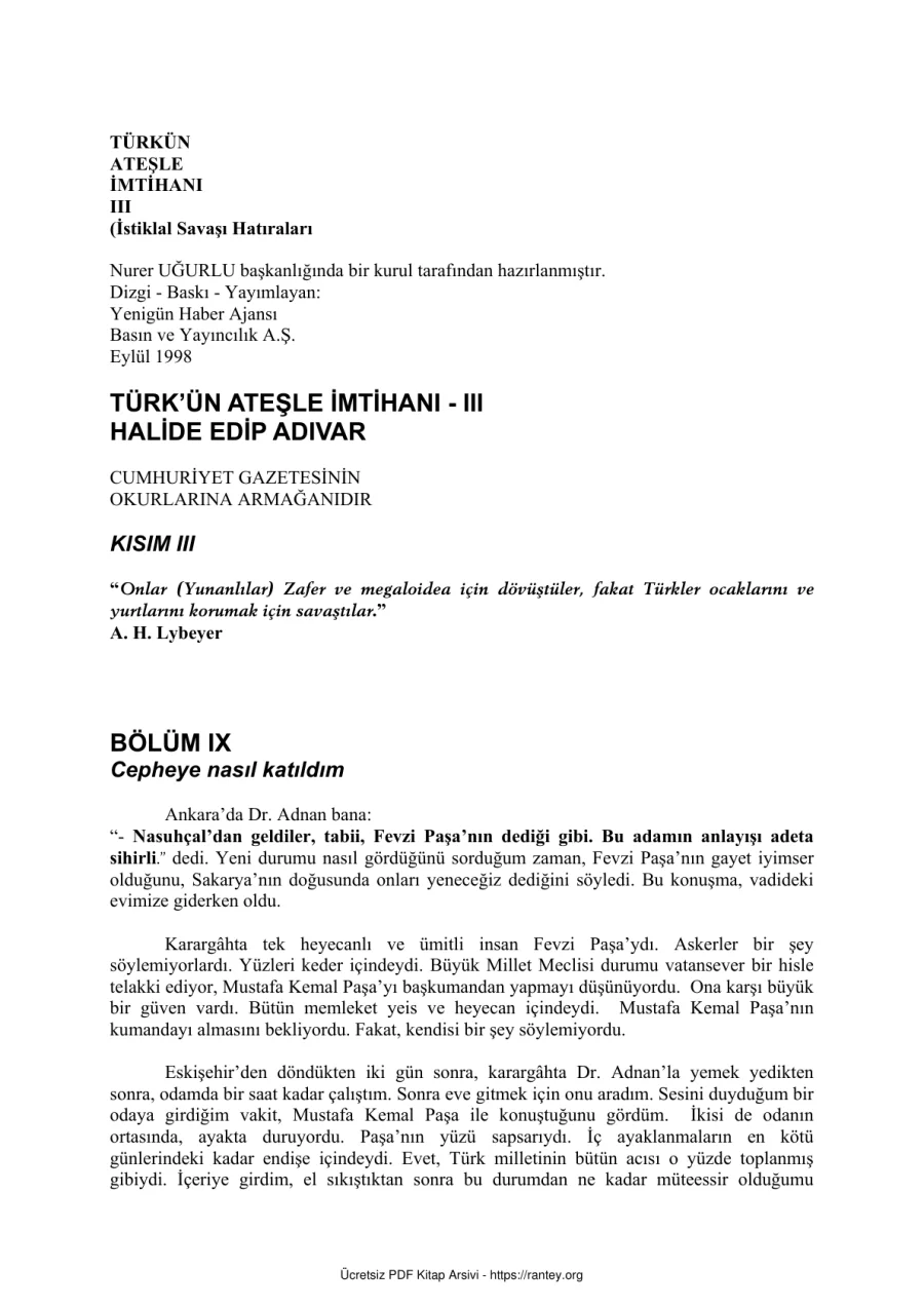 Adıvar Türkün Ateşten İmtihanı kapak görseli