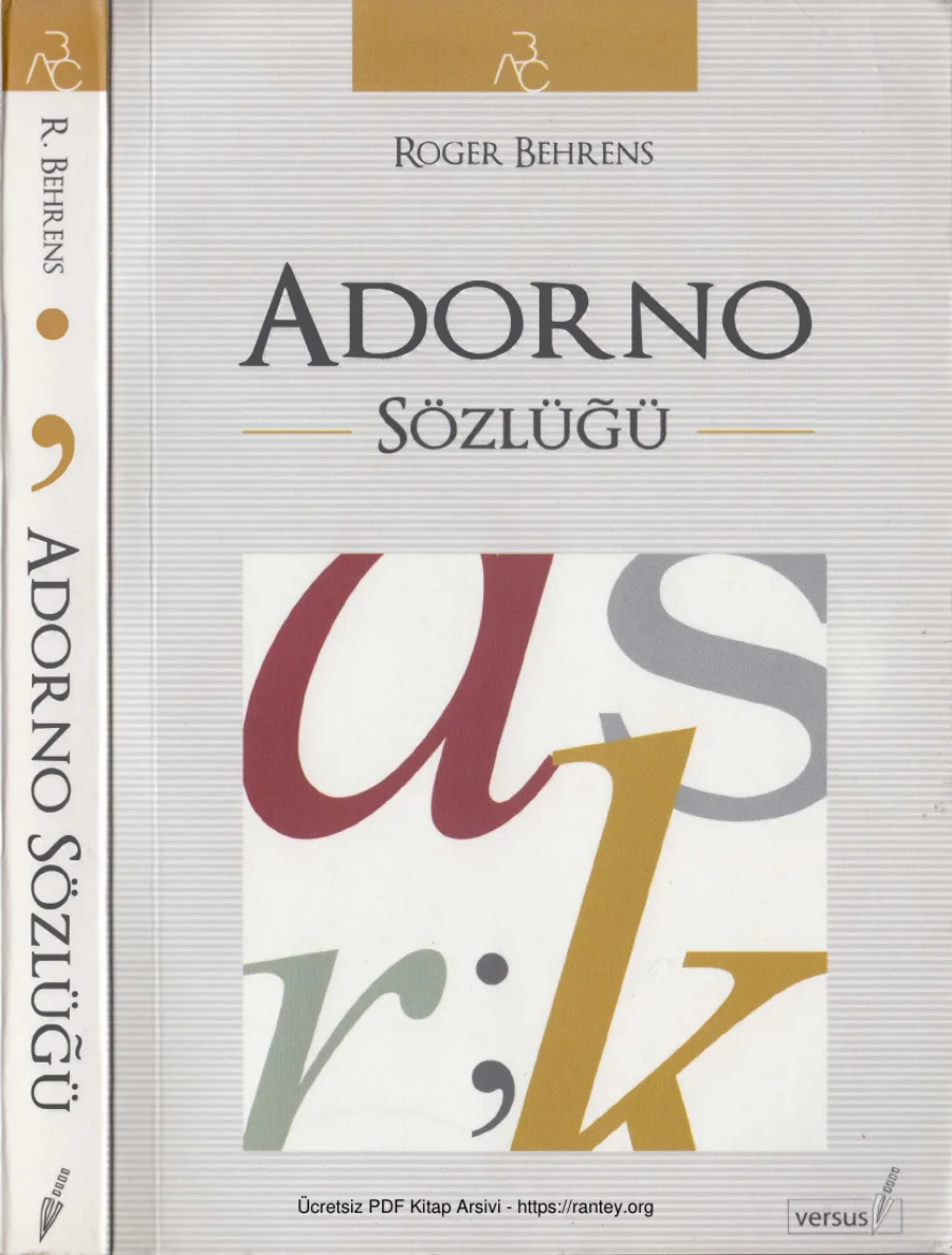 Adorno Sözlüğü kapak görseli