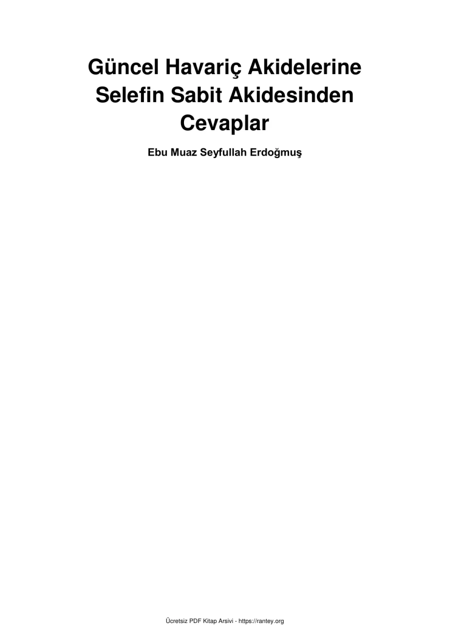 Akidelerine Selefin Sabit Akidesinden Cevaplar Ebu Abdulmumin Tekin Mıhçı kapak görseli