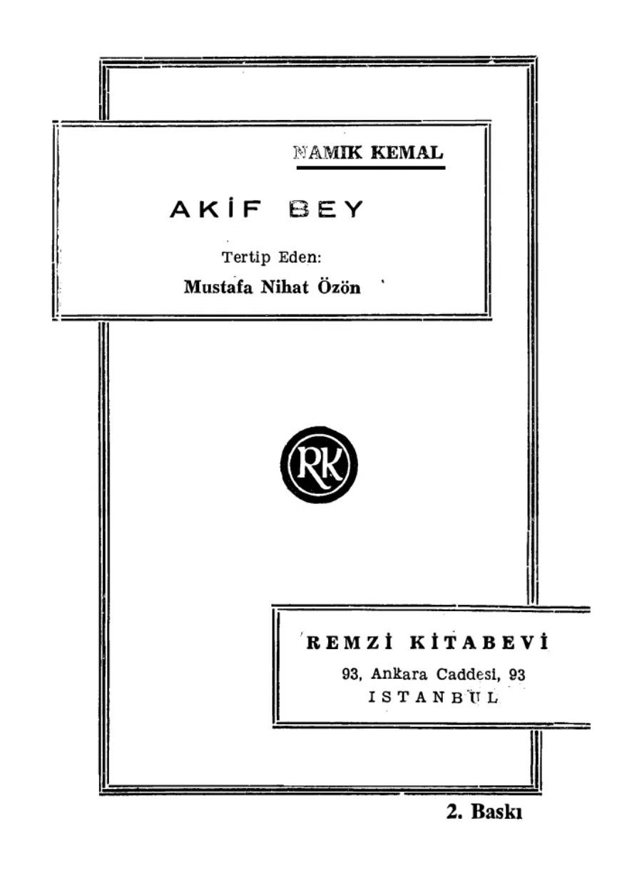 Akif Bey kitap kapağı