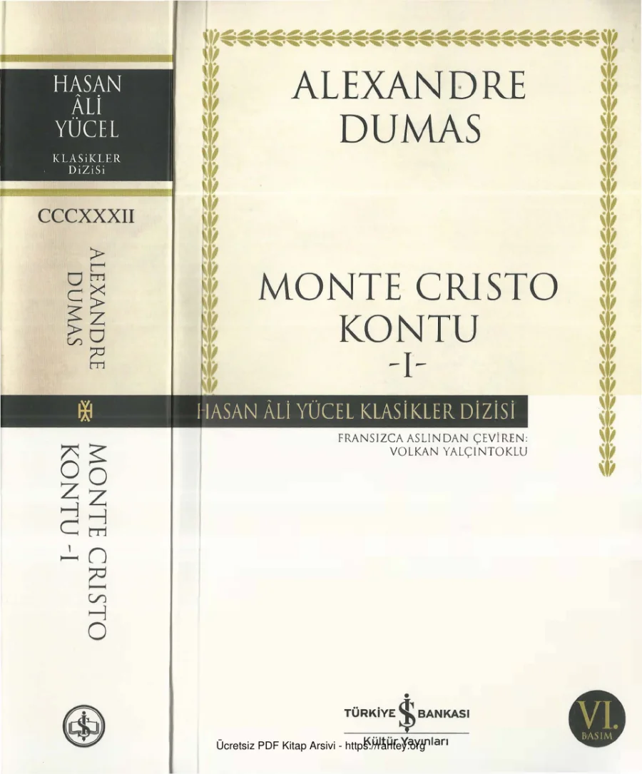 Alexandre Dumas Monte Cristo Kontu Cilt I kapak görseli