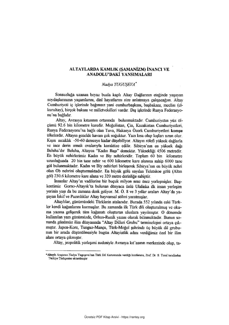Altaylarda Şamanlık ve Anadolu yansımaları kapak görseli