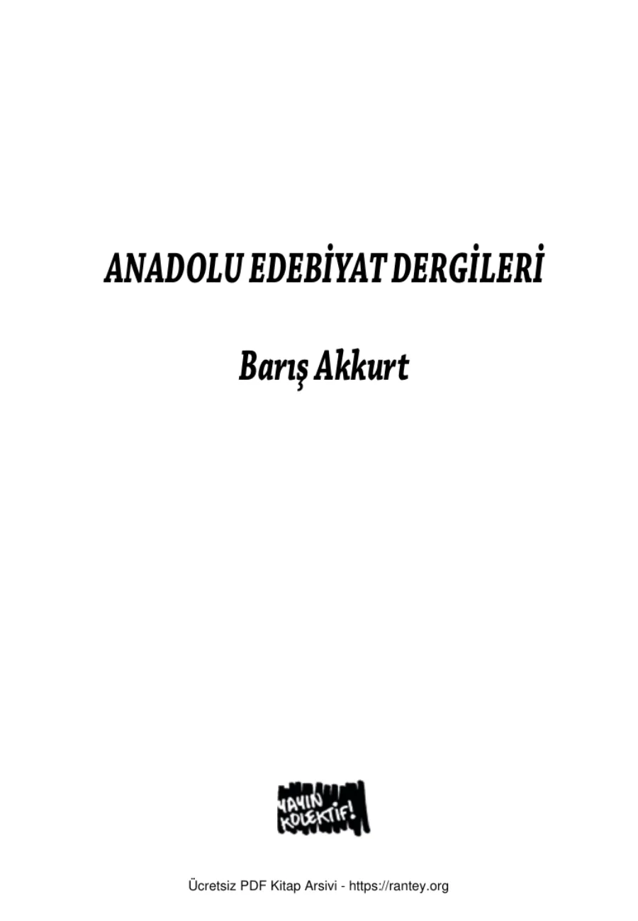 Anadolu Edebiyat Dergileri kapak görseli