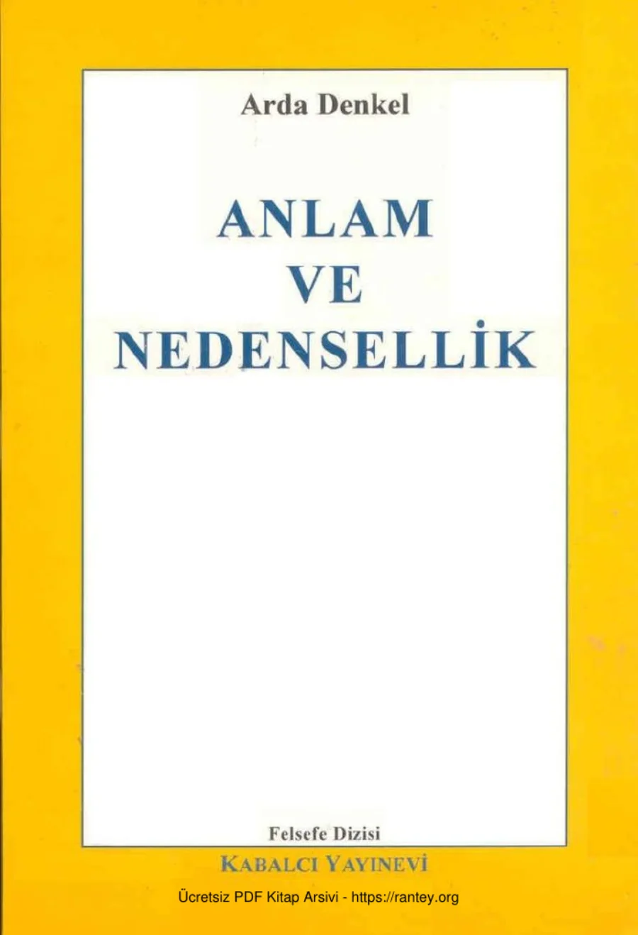 Anlam ve Nedensellik Kabalcı Yayınları kapak görseli