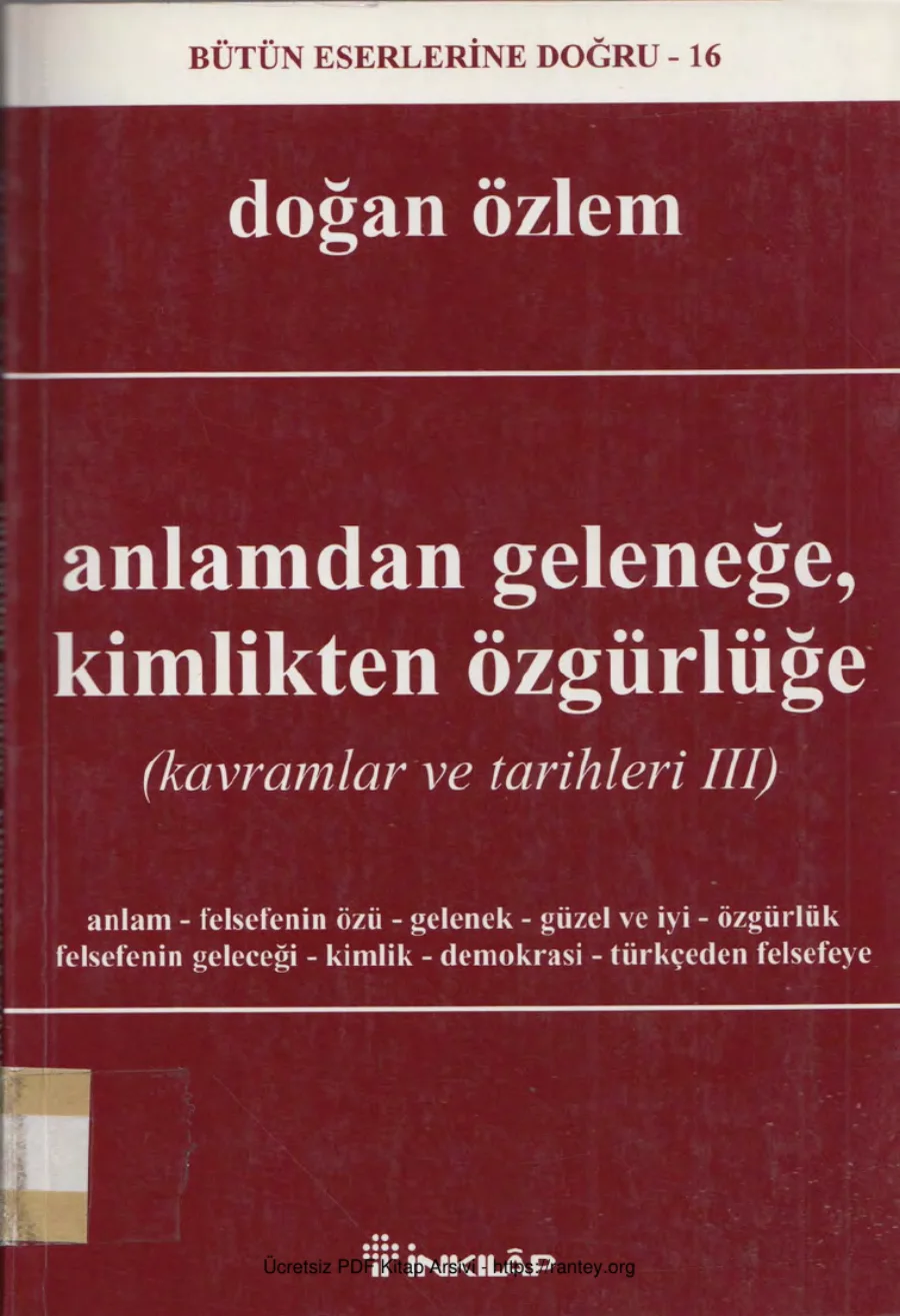 Anlamdan Geleneğe Kimlikten Özgürlüğe kapak görseli