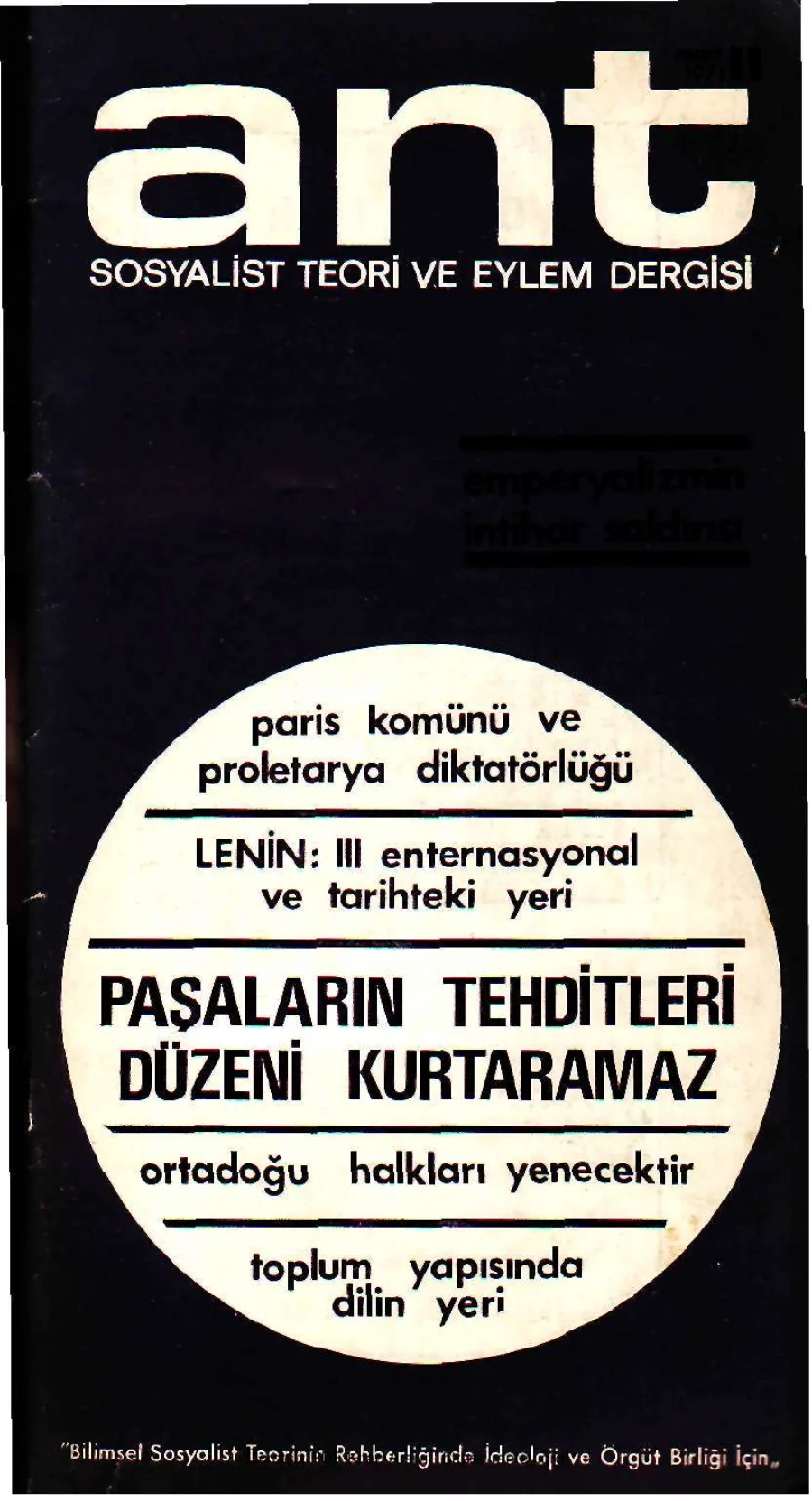 Ant Sosyalist Teori ve Eylem Dergisi Sayı 11 kapak görseli