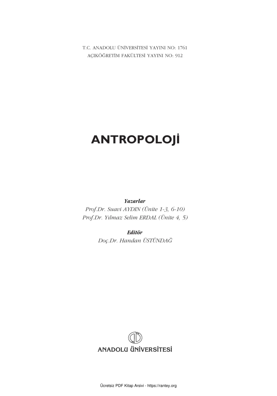 Antropoloji SOS203U kapak görseli
