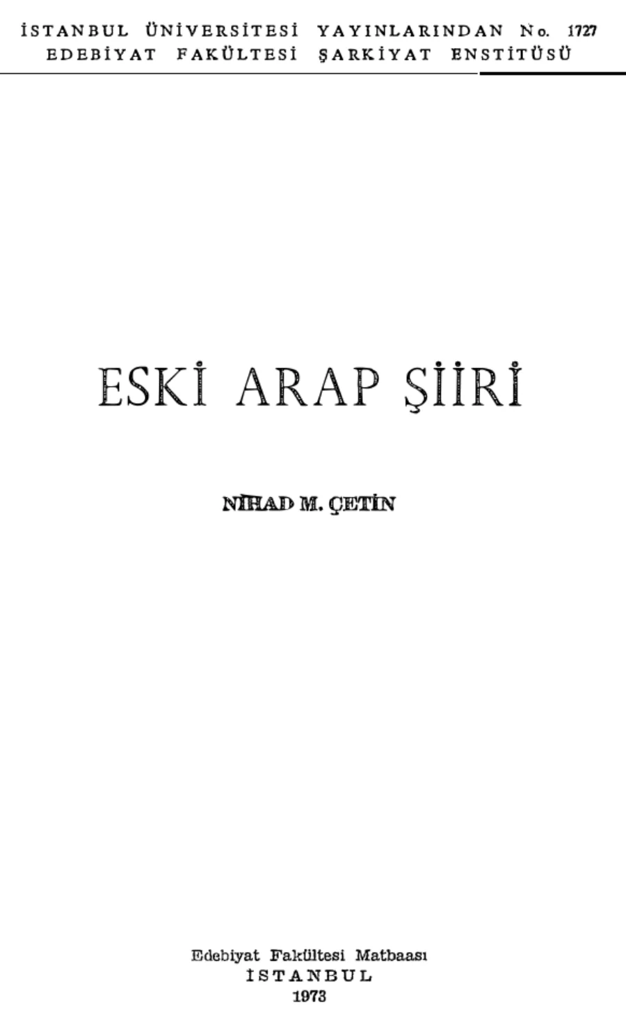 Arap Şiiri kitap kapağı