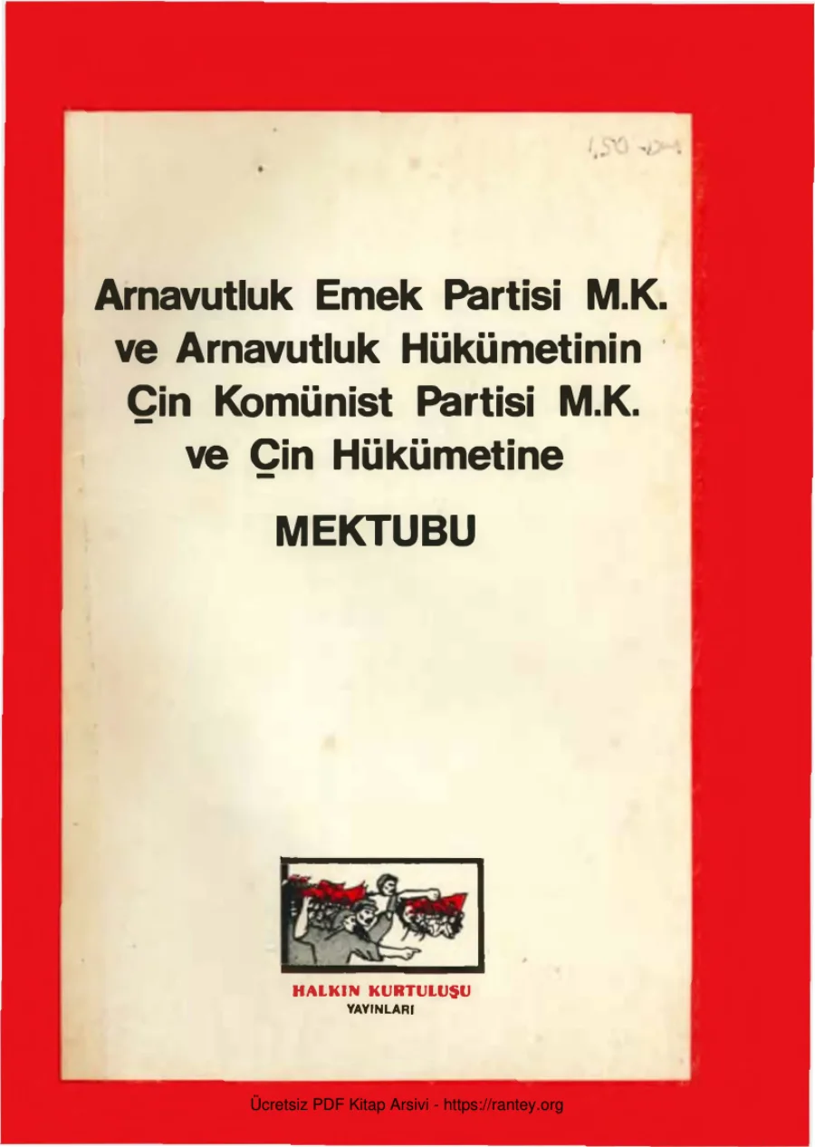Arnavutluk Emek Partisi'nin Çin Komünist Partisi'ne Mektubu kapak görseli
