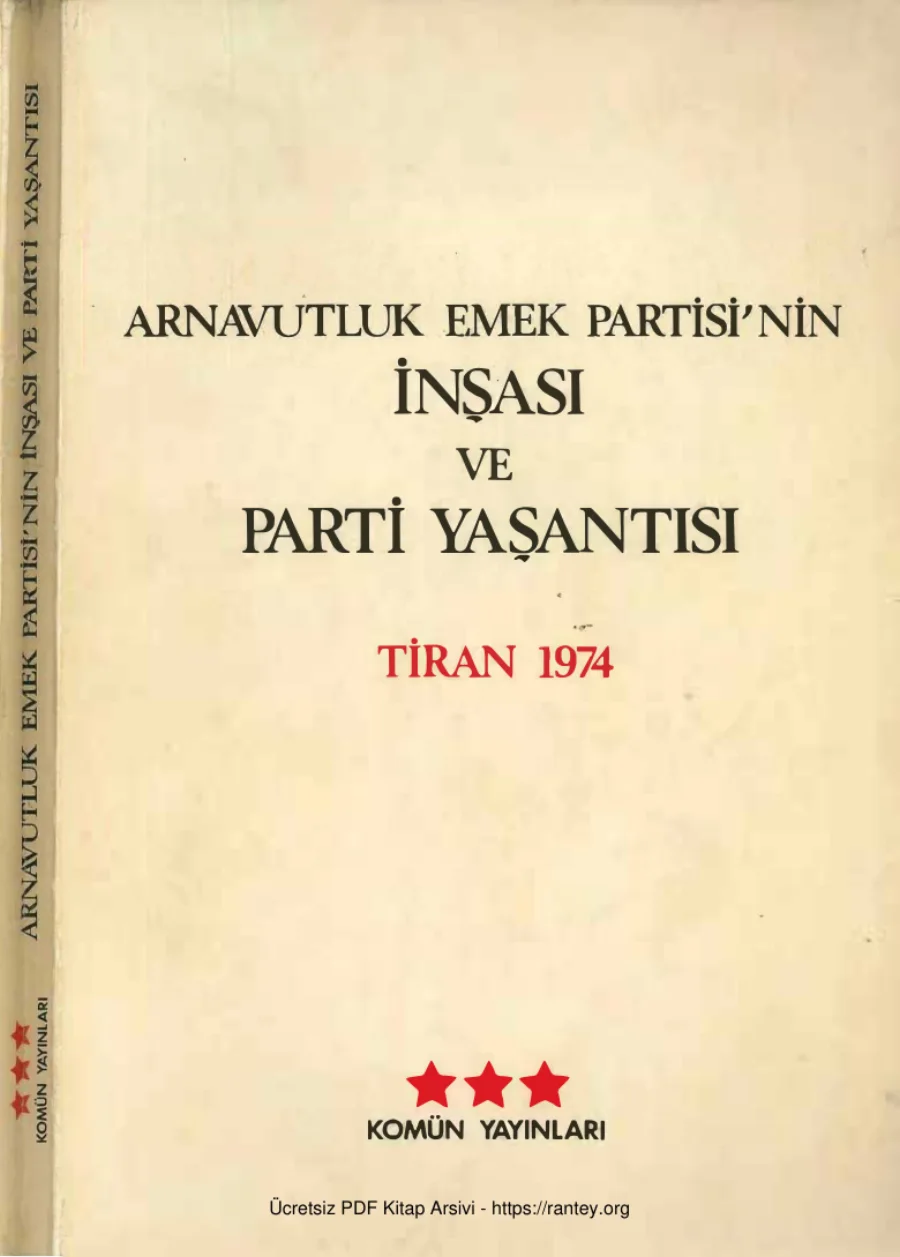 Arnavutluk Emek Partisi'nin İnşası ve Parti Yaşantısı kapak görseli