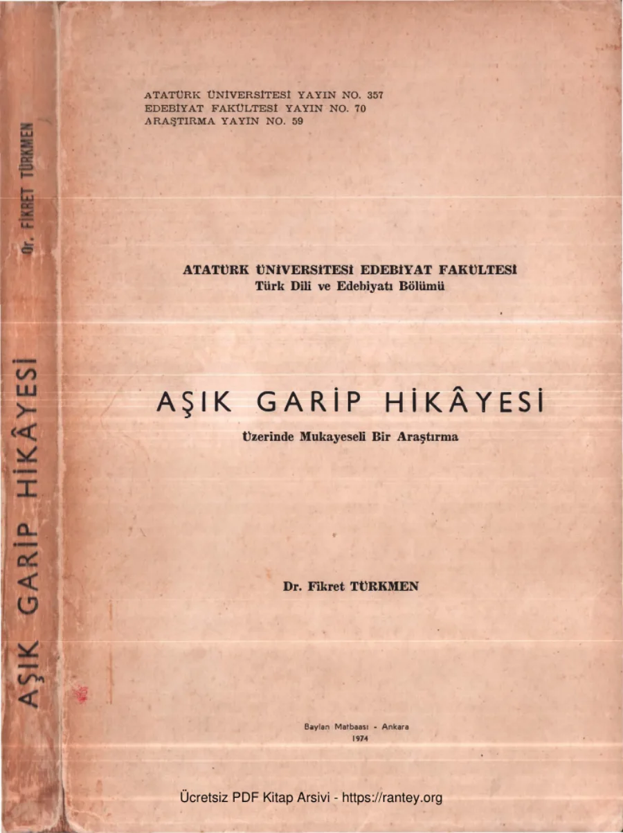 Aşık Garip Hikayesi AÜEF Yayınları kapak görseli