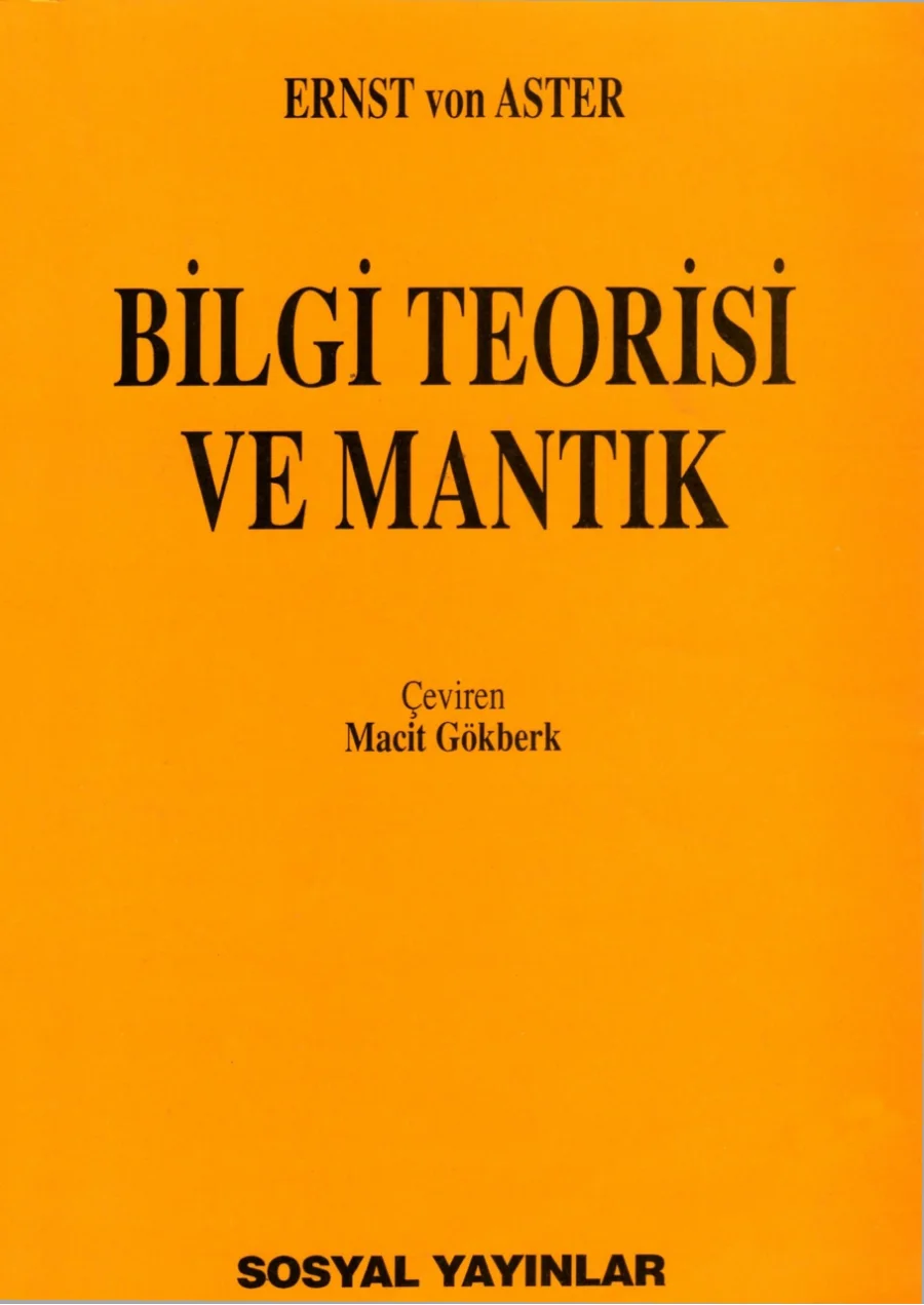 Aster Bilgi Teorisi ve Mantık Sosyal Yayınları kapak görseli