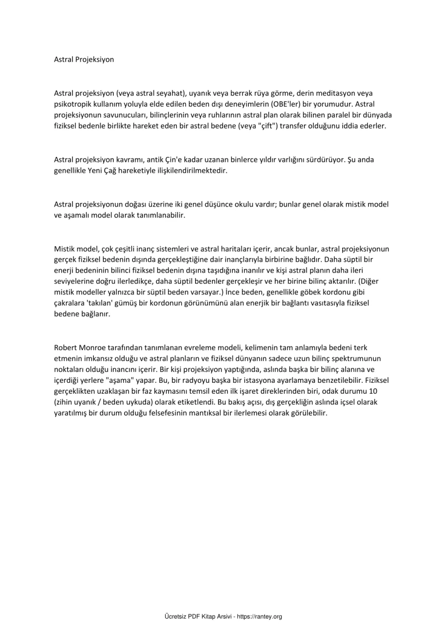 Astral Projeksiyon kapak görseli