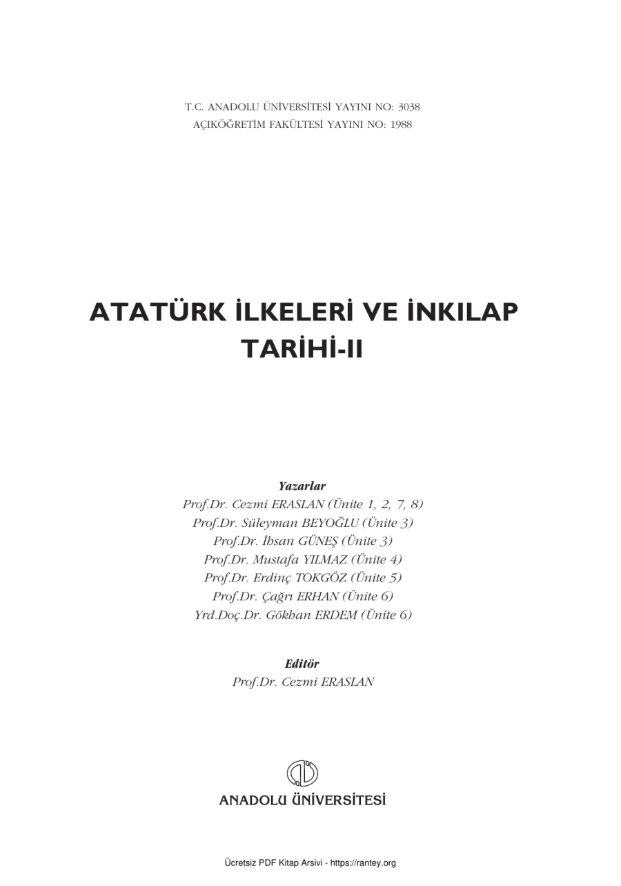 AtatürkİlkeleriVeİnkılapTarihi II kapak görseli