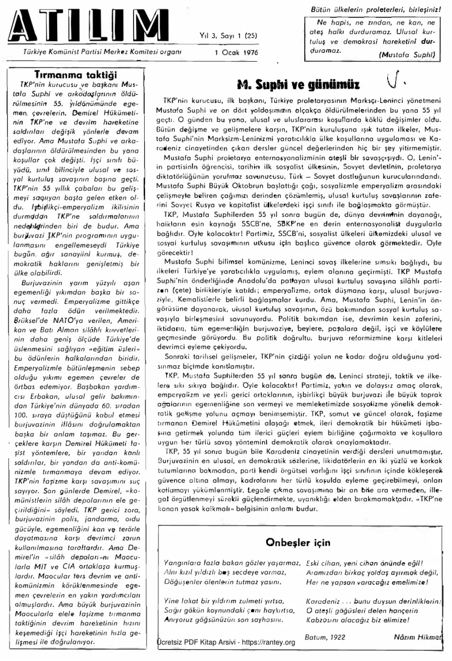 Atılım Sayı 025 - Ocak 1976 kapak görseli