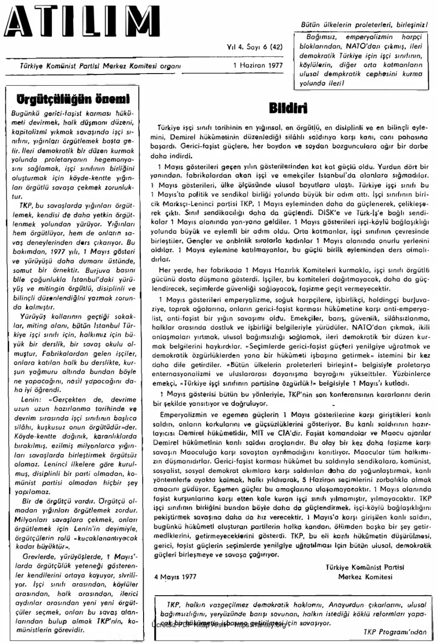 Atılım Sayı 042 - Haziran 1977 kapak görseli