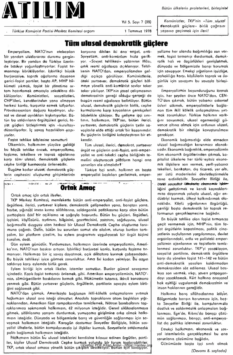 Atılım Sayı 055 - Temmuz 1978 kapak görseli