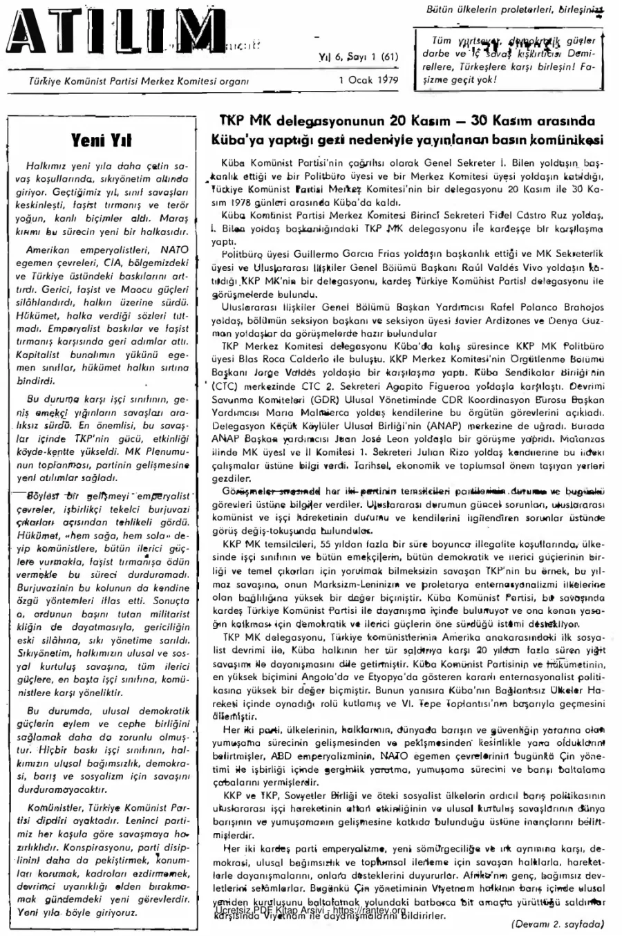 Atılım Sayı 061 - Ocak 1979 kapak görseli