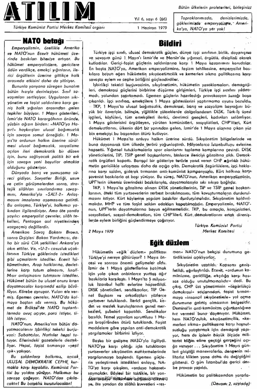 Atılım Sayı 066 - Haziran 1979 kapak görseli