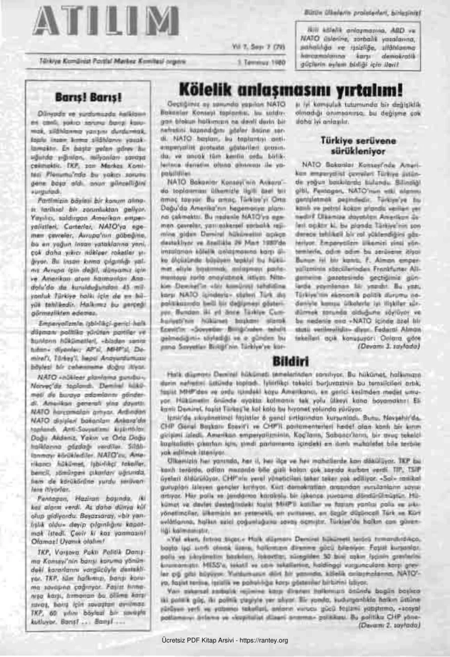 Atılım Sayı 079 - Temmuz 1980 kapak görseli
