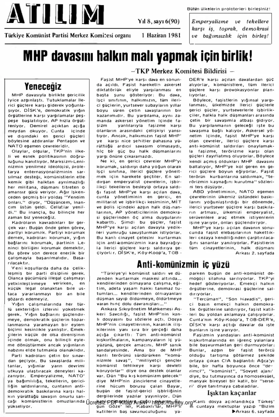 Atılım Sayı 090 - Haziran 1981 kapak görseli