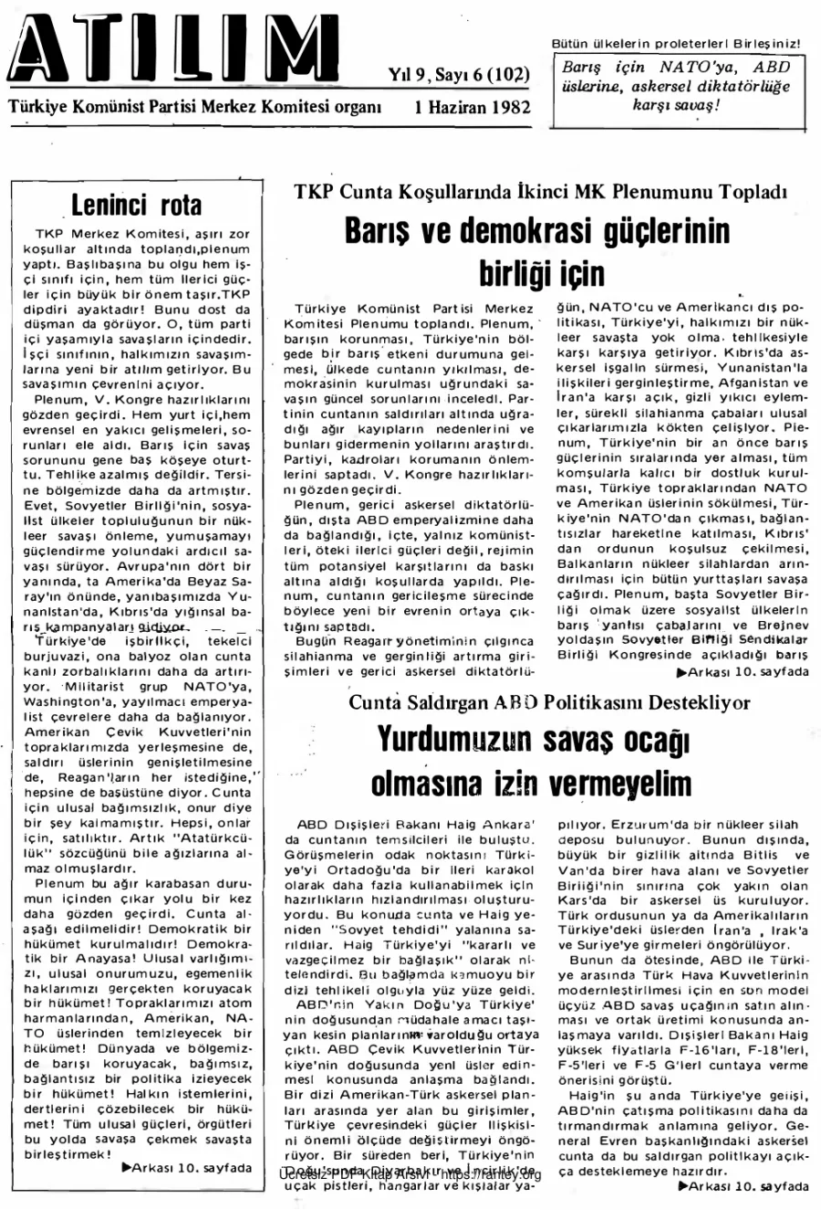 Atılım Sayı 102 - Haziran 1982 kapak görseli