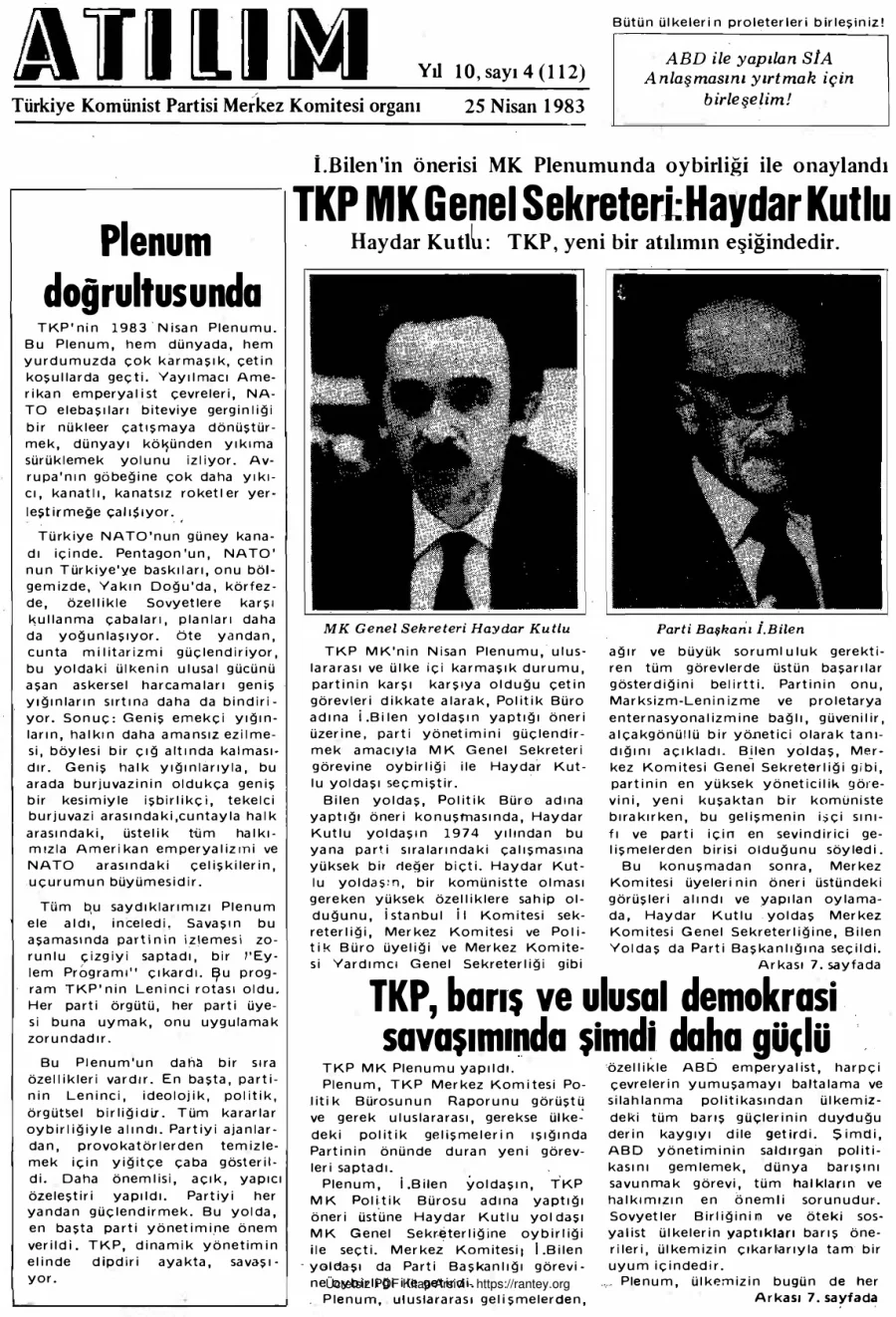 Atılım Sayı 112 - Nisan 1983 kapak görseli
