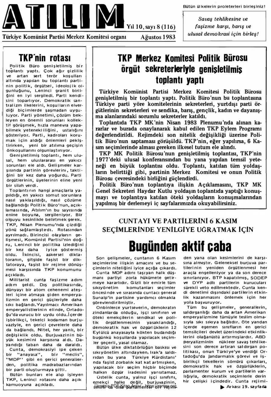 Atılım Sayı 116 - Ağustos 1983 kapak görseli