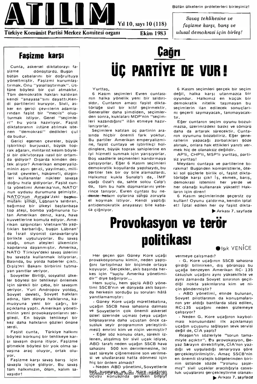 Atılım Sayı 118 - Ekim 1983 kapak görseli