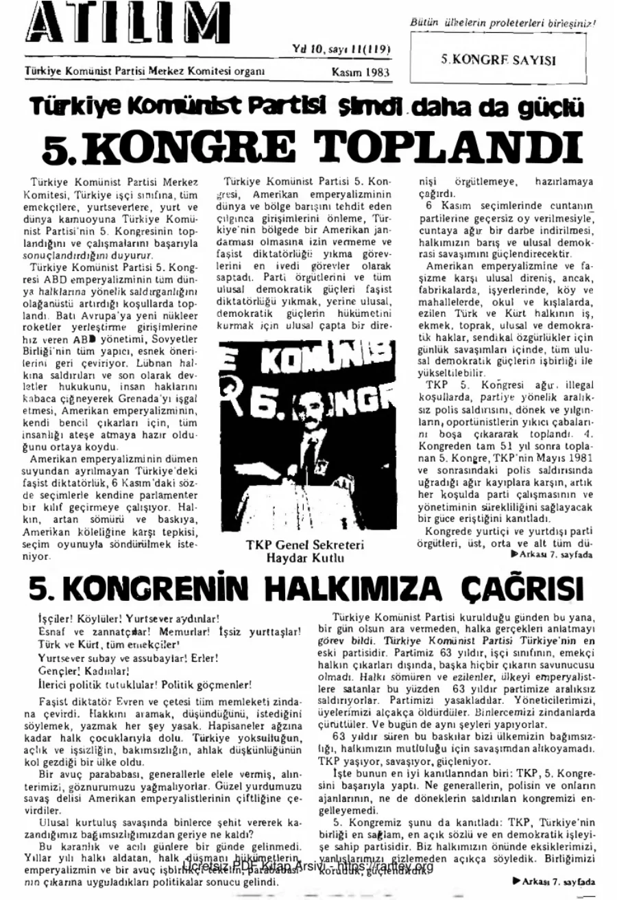Atılım Sayı 119 - Kasım 1983 kapak görseli
