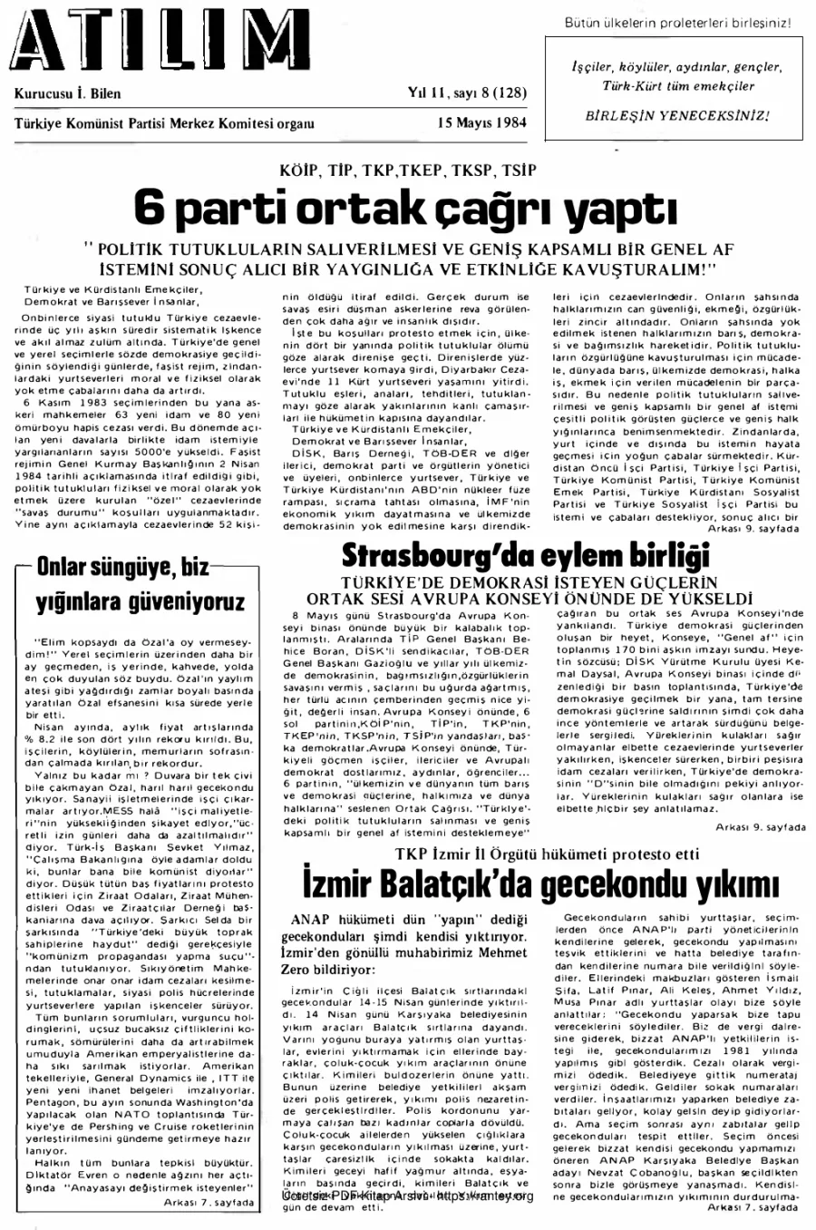 Atılım Sayı 128 - 15 Mayıs 1984 kapak görseli